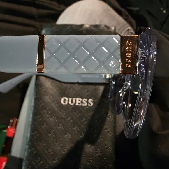 USED...Guess Transparent Blue Sunglasses With Rose Gold  display picture 2